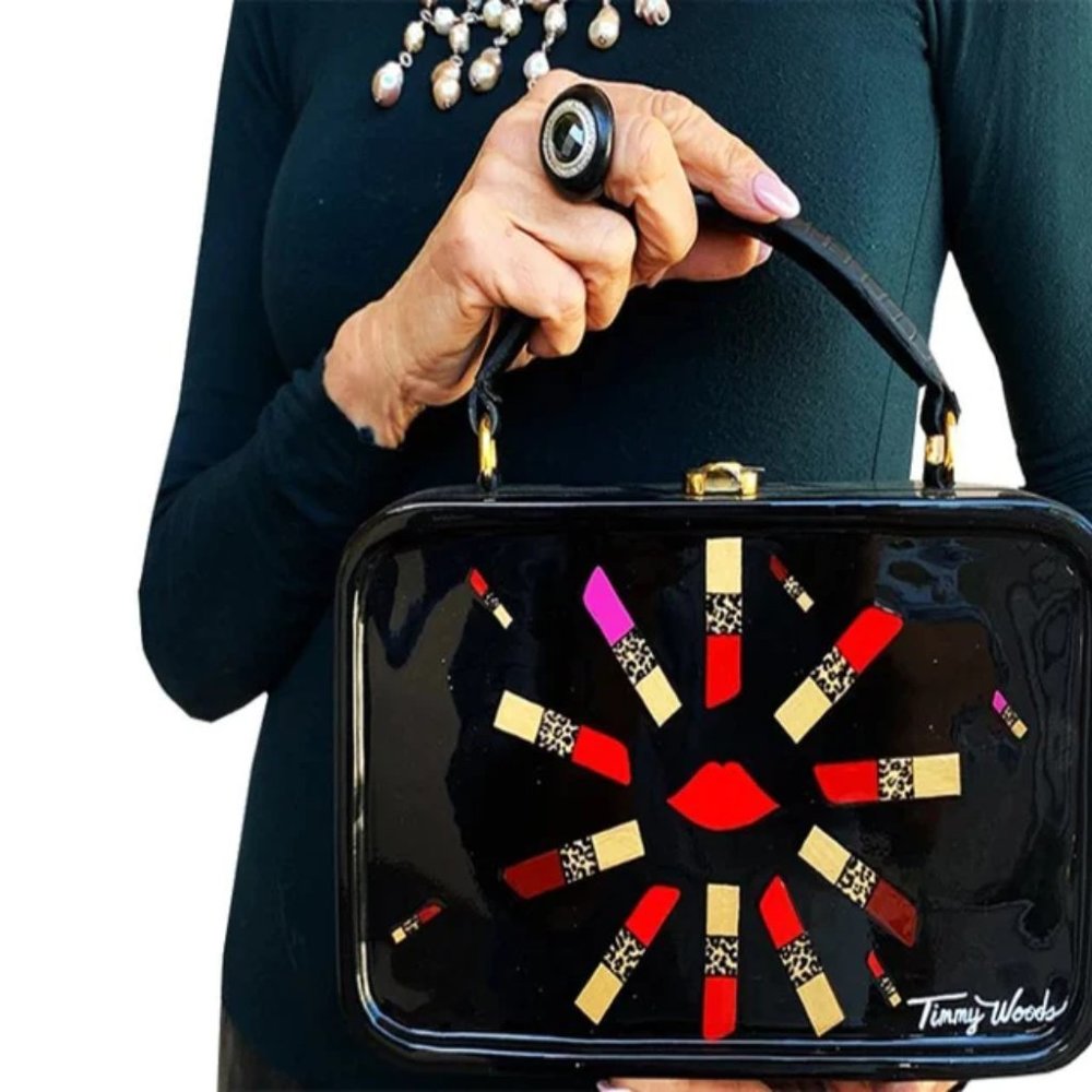 Hiplips Acacia Wood Handbag